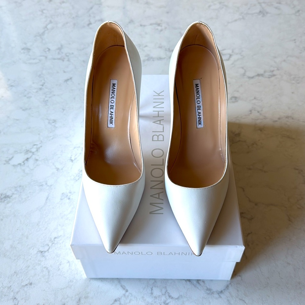 Manolo Blahnik White Heels